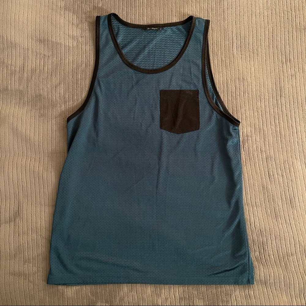 The Classic Emerald Green Mesh Jersey Tank Top Large
